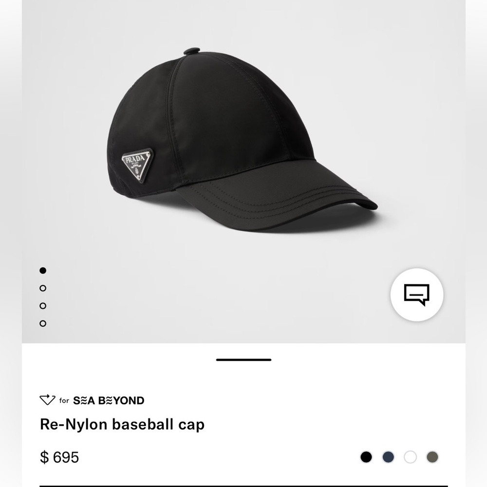 Prada Men's Black Cap with Logo